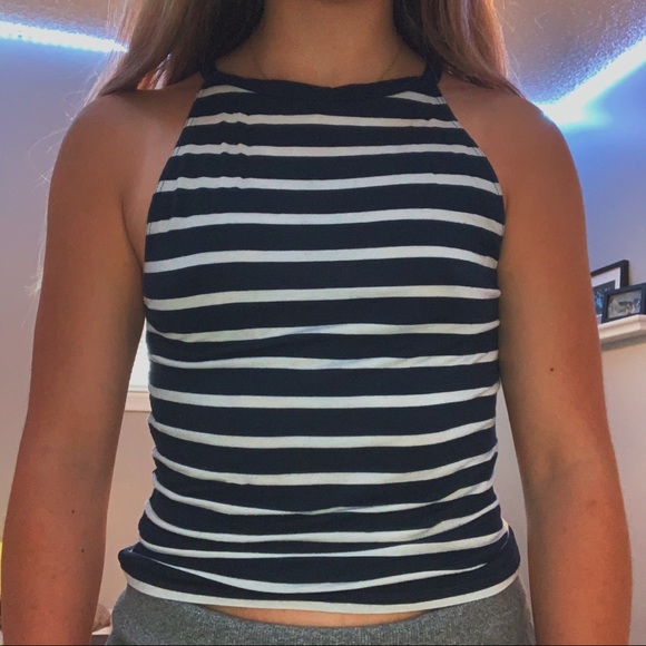 Garage striped rib-knit halter top - Picture 2 of 3